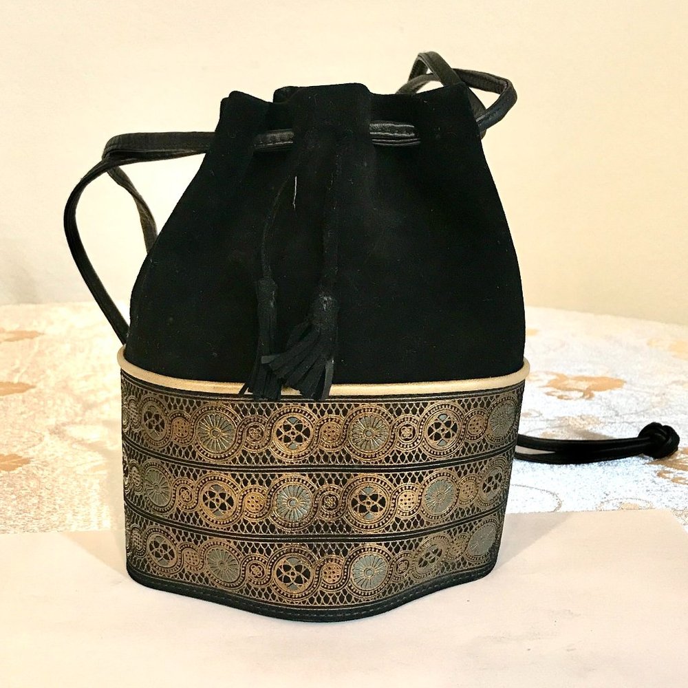 Ferragamo VINTAGE Boho Bag Black Velvet and Brocade